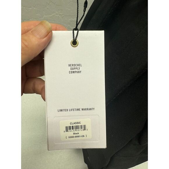 Herschel Black Classic Backpack Front Pocket Intel Logo 100 Polyester Size OS - Picture 6 of 9